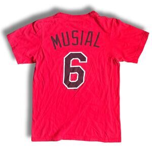 St. Louis Cardinals Stan Musial #6 Red Graphic T-Shirt - Size Small